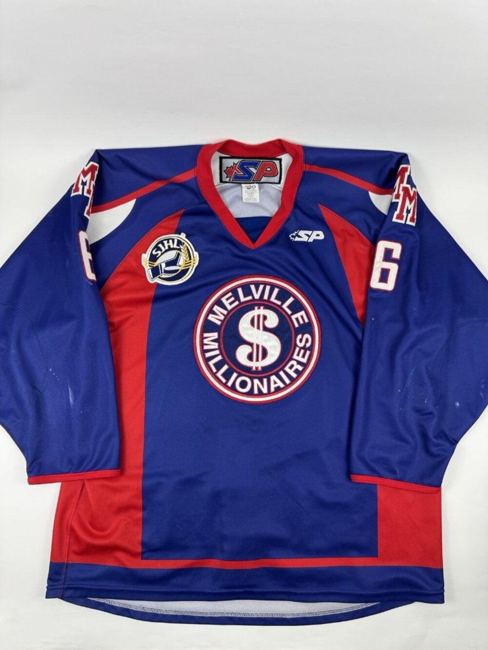 Vintage Melville Millionaires SJHL Game Worn Hockey Jersey Pro Size 54